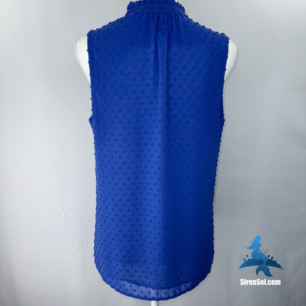 1164 J. Crew Sleeveless Blouse - Size 8 - Blue - Picture 7 of 16